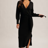 Black Wrap Dress by Hem and Thread