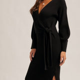 Black Wrap Dress by Hem and Thread