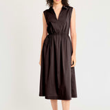Sleeveless Shirt dress with cutout by LUXELY