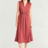 Sleeveless Shirt dress with cutout by LUXELY