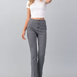 Button Front Houndstooth Knit Pants, Hashttag