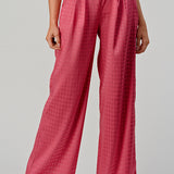 Hound Tooth Satin Wide Leg Pants, Hashttag