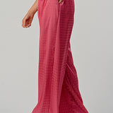 Hound Tooth Satin Wide Leg Pants, Hashttag