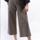 Wide Leg Crop Twill Pant, by OAT