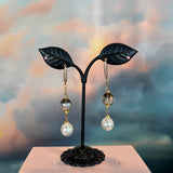Zhanna Jewelry, Smokey Quartz & Pearl Drop Earrings
