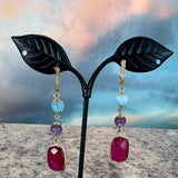 Zhanna Jewelry, Larimar, Amethyst and Ruby Drop