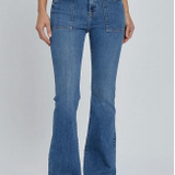 High-Rise Flare with Exposed Pockets, by Hidden