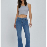High-Rise Flare with Exposed Pockets, by Hidden