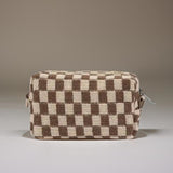 Zenana Checkered Pattern Knitted Cosmetic Pouch