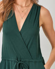 Mystree - Modal Ribbed Surplice Neck Jumpsuit