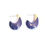 Accessory Jane - Lacquered Teardrop Earrings in Navy