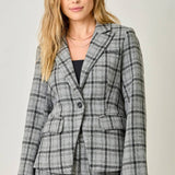 Mystree - Single Breasted Plaid Blazer