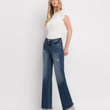 Lovervet by Vervet - Tummy Control High Rise Frayed Hem Dad Jeans