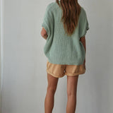 By Together | Knit Sweater Cotton Round Neck Short Sleeve Pullover