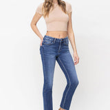 Vervet by Flying Monkey - Plus Size High Rise Cropped Slim Straight Jeans
