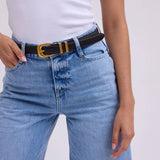 Most Wanted USA - Leather Belt with Metal Strap Holders