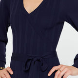Current Air - Pleated Sweater Mini Dress W/waist Tie
