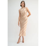 Fun2Fun - Satin Stripe Midi Dress