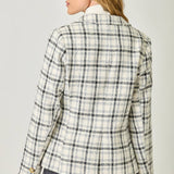 Mystree - Single Breasted Plaid Blazer