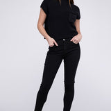 Mock Neck Short Sleeve Cropped Sweater, Zenana