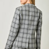 Mystree - Single Breasted Plaid Blazer