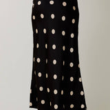 Sunday Edition by LE LIS - Satin Midi Skirt in Polka Dot