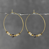 KBD Studio - 50mm Brass Hoops w/ Semi Precious Cube and Star Cut Earrings