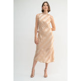 Fun2Fun - Satin Stripe Midi Dress