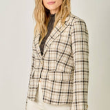 Mystree - Single Breasted Plaid Blazer