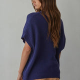 By Together | Knit Sweater Cotton Round Neck Short Sleeve Pullover