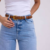 Most Wanted USA - Leather Belt with Metal Strap Holders