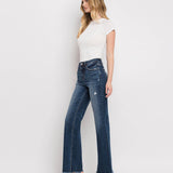 Lovervet by Vervet - Tummy Control High Rise Frayed Hem Dad Jeans