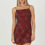 Angie Beaded Sequin Short Slip Dress