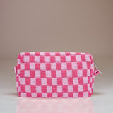 Zenana Checkered Pattern Knitted Cosmetic Pouch