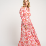 Guadalupe Design - Meredith Floral Dress Coral