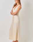 Mystree - Modal Ribbed Surplice Neck Jumpsuit