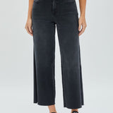 Nori High Waist Distressed Cropped Wide Leg, by Hidden
