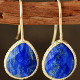 Handmade Natural Stone Teardrop Earrings