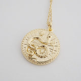 Chinese Zodiac Coin Necklace - Snake- Honeycat Jewelry