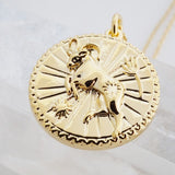 Chinese Zodiac Coin Necklace - Goat- Honeycat Jewelry