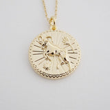 Chinese Zodiac Coin Necklace - Goat- Honeycat Jewelry