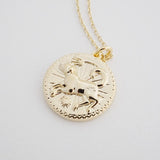 Chinese Zodiac Coin Necklace - Dog- Honeycat Jewelry
