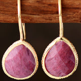 Handmade Natural Stone Teardrop Earrings
