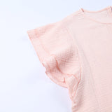 Cotton Flutter Sleeve Keyhole Blouse (online only)