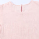 Cotton Flutter Sleeve Keyhole Blouse (online only)