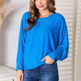 Round Neck Batwing Sleeve Blouse, Zenana