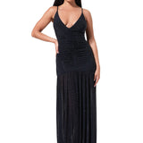 AFRM - Harlow Zebra Rhinestone Dress - Noir