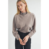 FUN2FUN - SATIN MOCK NECK BLOUSE