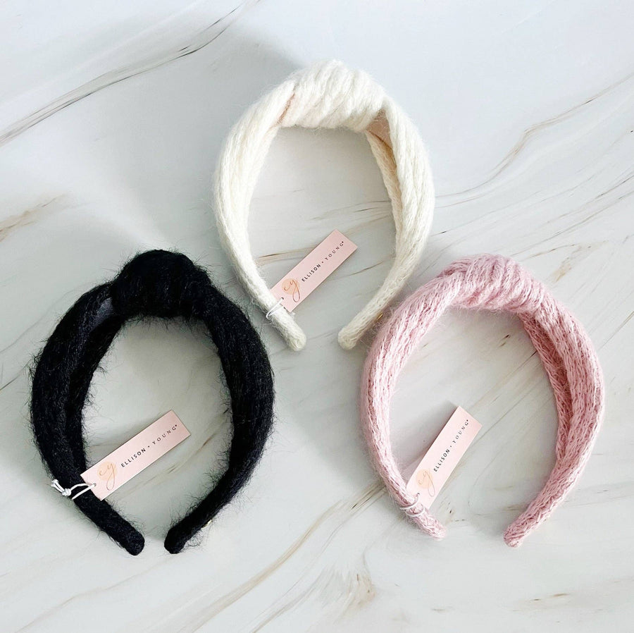 Ellison+Young - Cabled Knit Knotted Headband