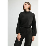 FUN2FUN - SATIN MOCK NECK BLOUSE